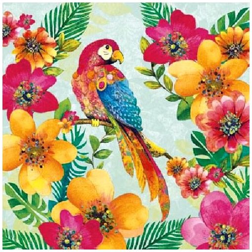 Tropical Parrot papírszalvéta 33x33cm, 20db-os