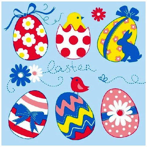 Easter Eggs Collection blue papírszalvéta 33x33cm, 20db-os