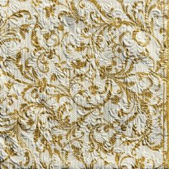   Elegance Damask cream gold dombornyomott papírszalvéta 33x33cm, 15db-os