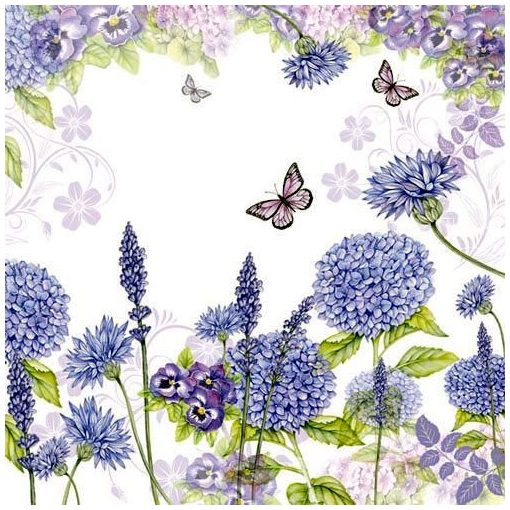 Purple Wildflowers papírszalvéta 33x33cm, 20db-os