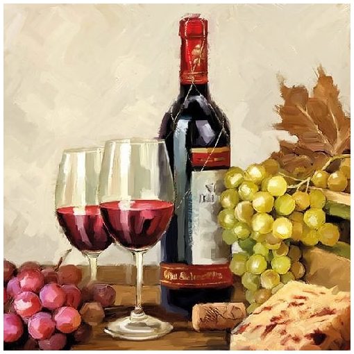 Wine & Grapes papírszalvéta 33x33cm, 20db-os