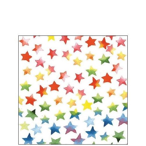 Colorful Stars mix papírszalvéta 25x25cm, 20db-os