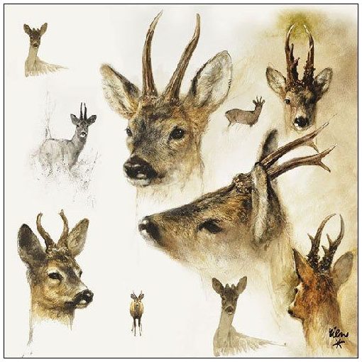 Portraits of Deer papírszalvéta 33x33cm, 20db-os