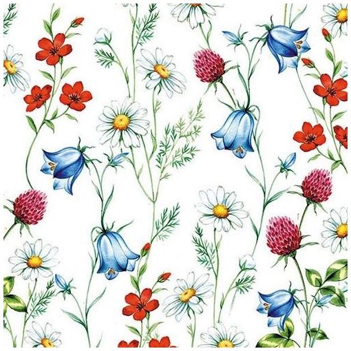 Ambiente Mixed Wild Flowers white papírszalvéta 33x33cm, 20db-os