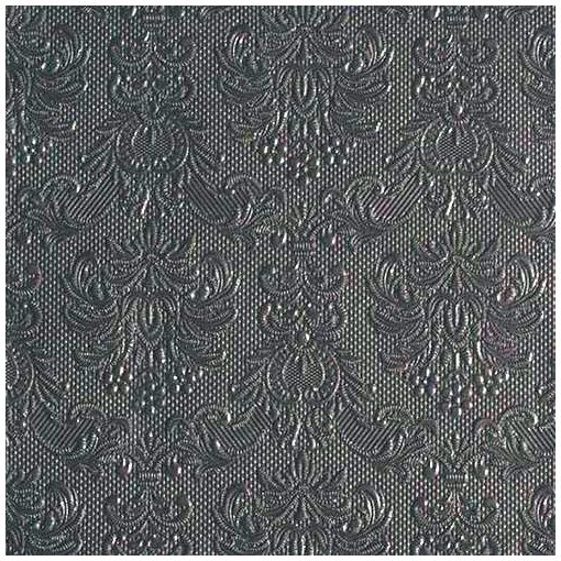 Elegance dark grey dombornyomott papírszalvéta 33x33cm, 15db-os