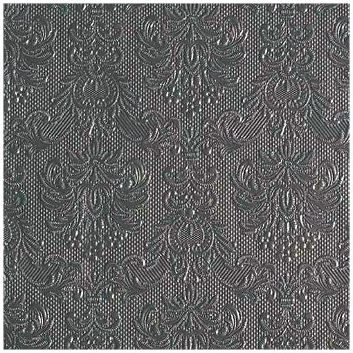 Elegance Dark Grey dombornyomott papírszalvéta 40x40cm, 15db-os