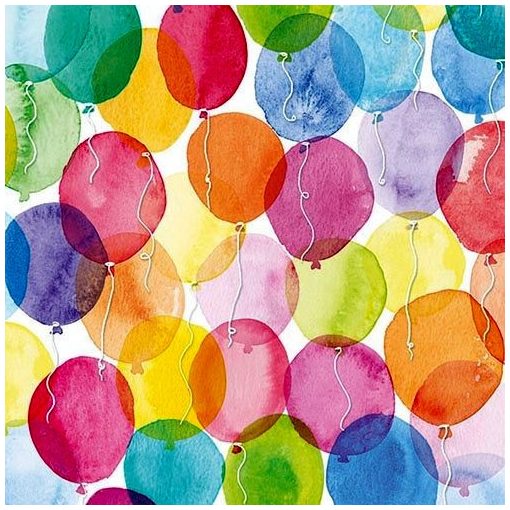 Aquarell Balloons papírszalvéta 33x33cm, 20db-os