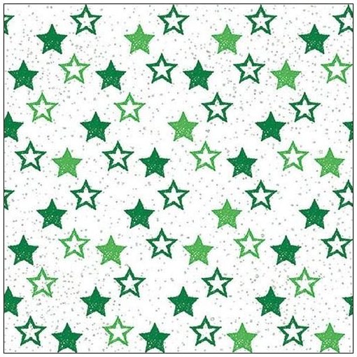 Stars All Over Green papírszalvéta 33x33cm, 20db-os