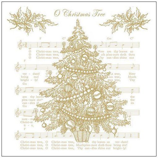 O Christmas Tree Gold papírszalvéta 33x33cm, 20db-os