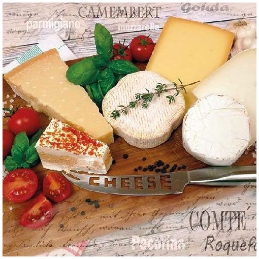 Palette of Cheeses papírszalvéta 33x33cm, 20db-os