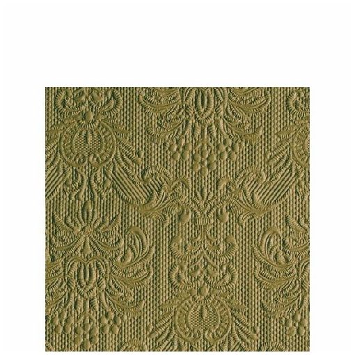 Elegance Olive Green dombornyomott papírszalvéta 25x25cm, 20db-os