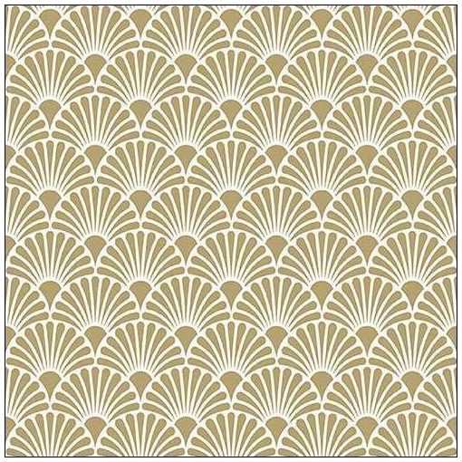 Ambiente Art Deco Gold White papírszalvéta 33x33cm, 20db-os