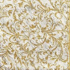   Elegance Damask White-Gold dombornyomott papírszalvéta 33x33cm, 15db-os