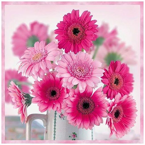 Pink Gerberas papírszalvéta 33x33cm, 20db-os