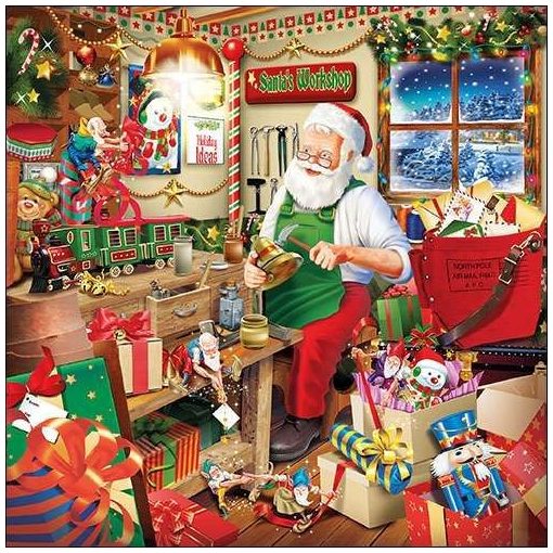 Santa's Workshop papírszalvéta 33x33cm, 20db-os