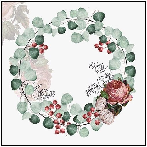 Wreath of Eucalyptus grey papírszalvéta 33x33cm, 20db-os