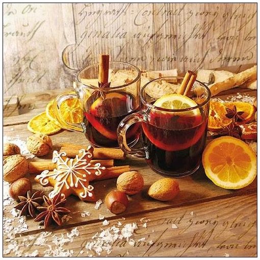 Glühwein papírszalvéta 33x33cm, 20db-os