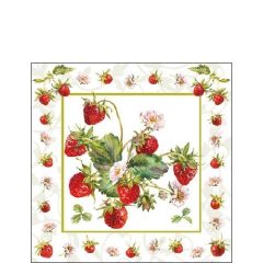 Ambiente Fresh Strawberries papírszalvéta 25x25cm, 20db-os