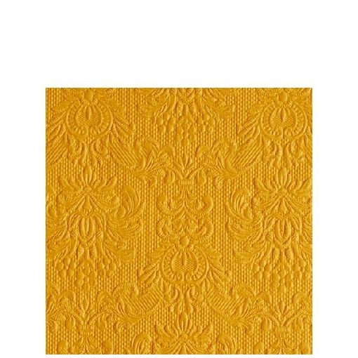 Elegance ocher dombornyomott papírszalvéta 25x25cm, 15db-os