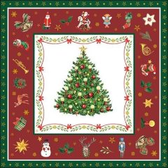 Christmas Evergreen red papírszalvéta 33x33cm, 20db-os