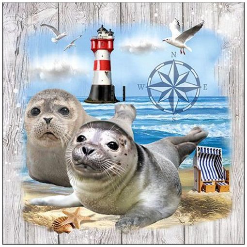 Seal Couple papírszalvéta 33x33cm, 20db-os