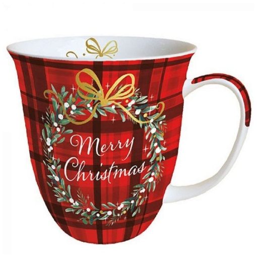 Christmas Plaid porcelánbögre 0,4L