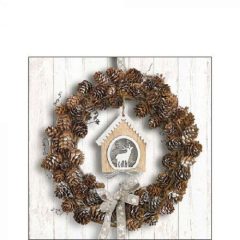 Pine Cone Wreath papírszalvéta 25x25cm, 20db-os