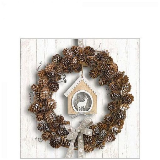 Pine Cone Wreath papírszalvéta 25x25cm, 20db-os