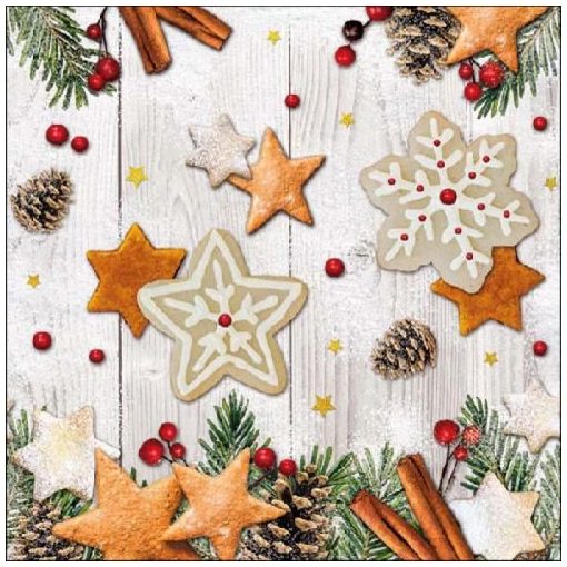 Cookies Stars papírszalvéta 33x33cm, 20db-os