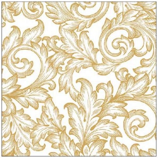 Baroque Gold/White papírszalvéta 33x33cm, 20db-os