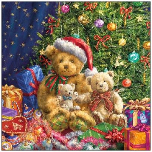 X-mas Bears papírszalvéta 33x33cm, 20db-os