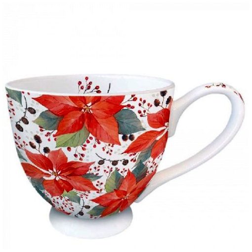 Poinsettia And Berries porcelánbögre 0,45L