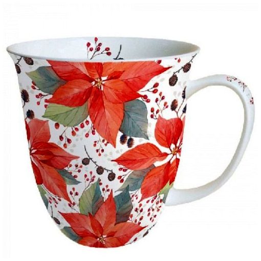 Poinsettia And Berries porcelánbögre 0,4L