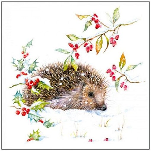 Hedgehog In Winter papírszalvéta 33x33cm, 20db-os