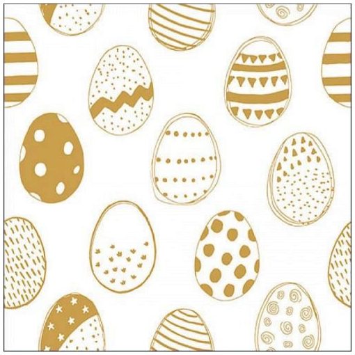 Easter Eggs All Over Gold papírszalvéta 33x33cm, 20db-os