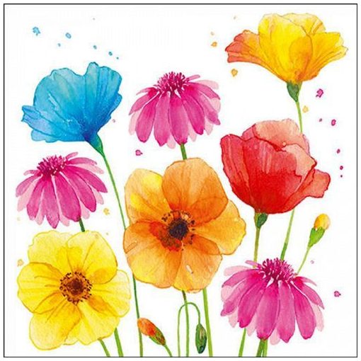 Colorfoul Summer Flowers papírszalvéta 33x33cm, 20db-os