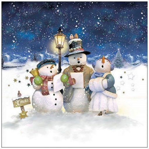 Singing snowmen papírszalvéta 33x33cm, 20db-os