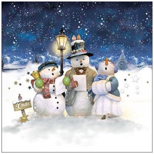 Singing snowmen papírszalvéta 33x33cm, 20db-os