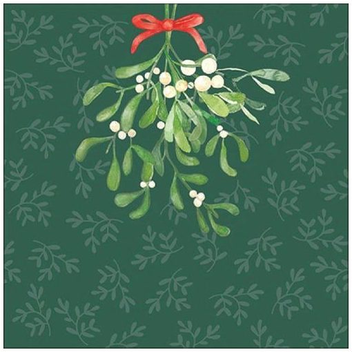 Hanging mistletoe green papírszalvéta 33x33cm, 20db-os