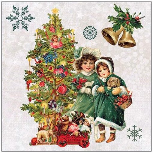 Nostalgic Christmas papírszalvéta 33x33cm, 20db-os