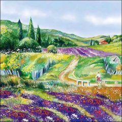 Ambiente Lavender landscape papírszalvéta 33x33cm, 20db-os