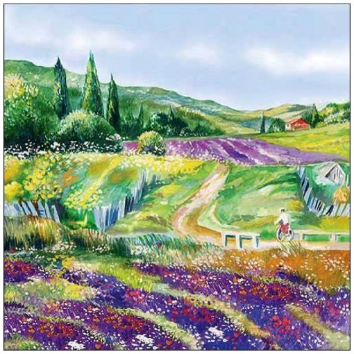 Ambiente Lavender landscape papírszalvéta 33x33cm, 20db-os