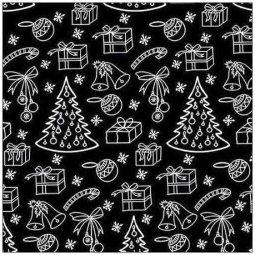 Outlined ornaments black papírszalvéta 33x33cm, 20db-os