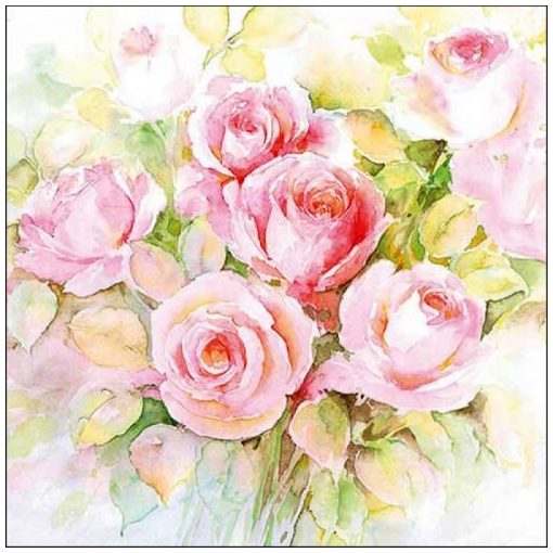 Ambiente Watercolour roses papírszalvéta 33x33cm, 20db-os