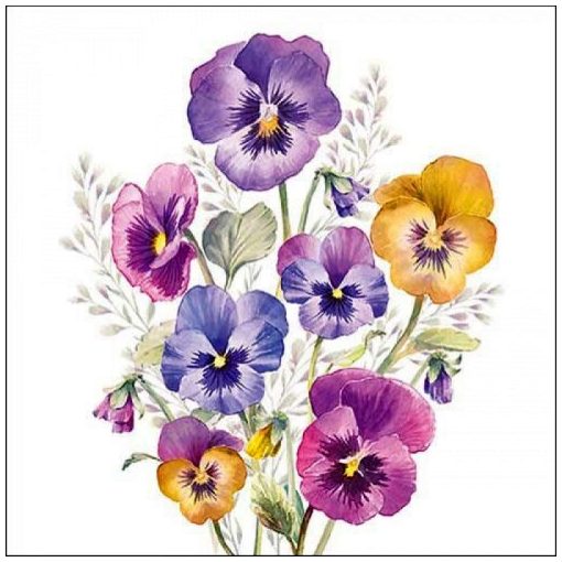 Ambiente Pansies papírszalvéta 33x33cm, 20db-os