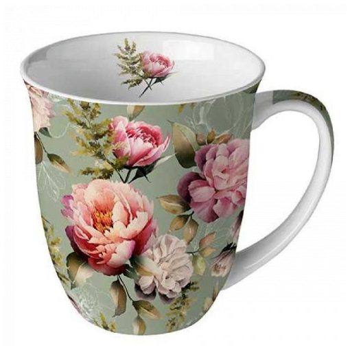 Ambiente Peonies composition green porcelánbögre 0,4l