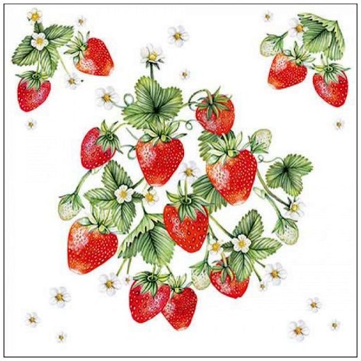 Ambiente Bunch of strawberries papírszalvéta 33x33cm, 20db-os