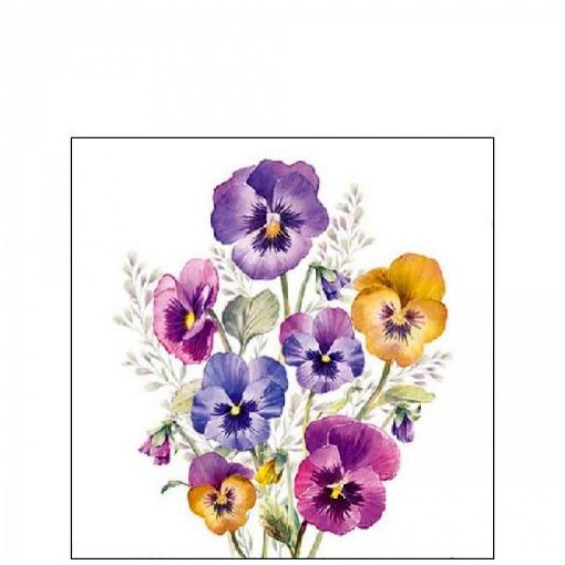 Ambiente Pansies papírszalvéta 25x25cm, 20db-os