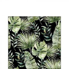   Ambiente Jungle leaves black papírszalvéta 25x25cm, 20db-os