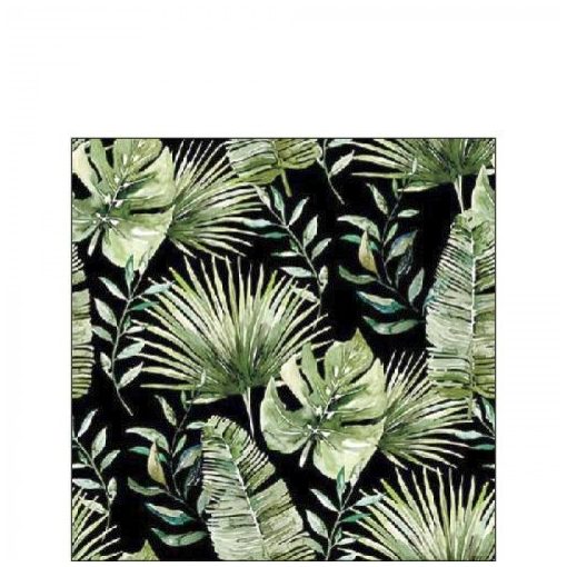 Ambiente Jungle leaves black papírszalvéta 25x25cm, 20db-os